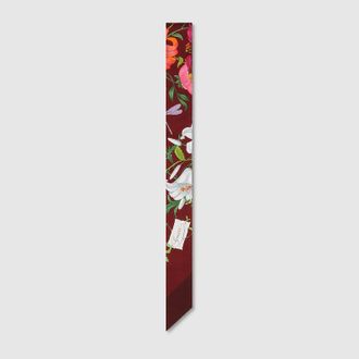Gucci Printed Silk Twill Ribbon, Bordeaux