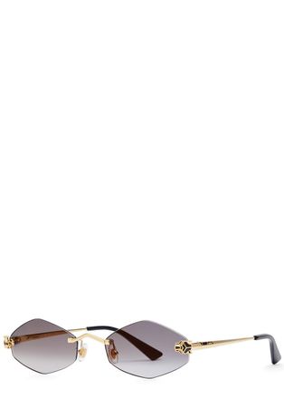 Cartier Cartier Rimless Oval-frame Sunglasses - Gold - One Size