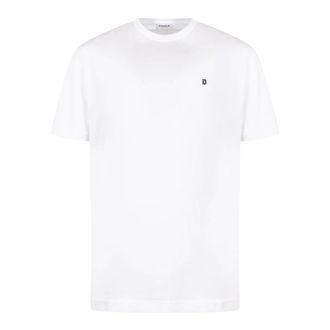 Dondup T-Shirts, male, White, Size: XL Mens Logo Crew Neck T-shirt