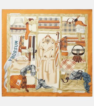 Burberry Pa&ntilde;uelo de sarga de seda estampado