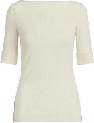 Ralph Lauren T-shirt en Polo Panna - Dames - T-shirts - Beige - XS - Katoen - Tops
