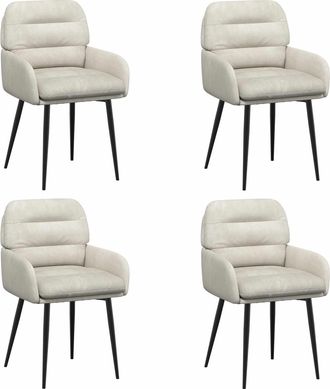 vidaXL Sillas De Comedor 4 Uds. Terciopelo Crema 59 X 59,5 X 90 Cm Vidaxl