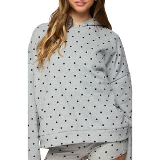 Edikted Chelsie Polka Dot Hoodie in Gray-Melange at Nordstrom, Size X-Small