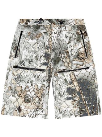 Diesel P-Mckell graphic-print shorts - Grey