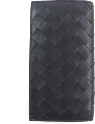 Bottega Veneta Intrecciato Black Intrecciato Long Bill Wallet (Bi-Fold) (Pre-Owned)