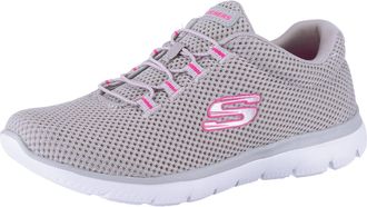 Skechers Womens Summits Artistry Chic Sneaker, Gray Mesh Hot Pink Trim, 8 UK