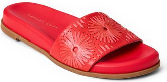 Jack Rogers Somerset Embroidered Slide Sandal in Fire Red/Fire Red at Nordstrom, Size 5.5