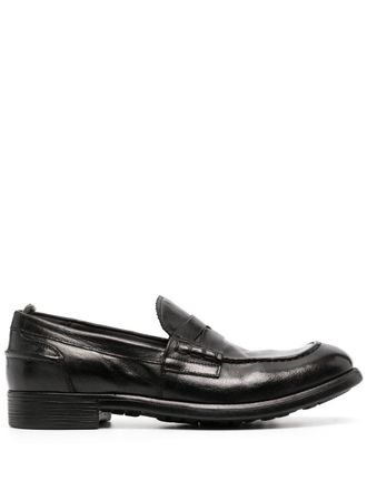 Officine Creative penny-slot leather loafers - Black