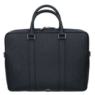 Dior Black Leather Briefcase (Pre-Owned)