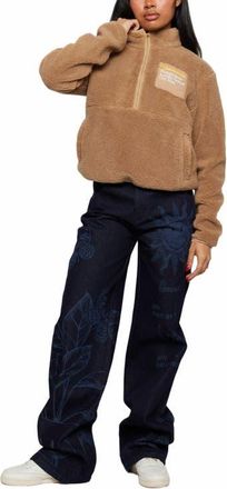 By Samii Ryan OVERDYE PRINTED SMILEY DENIM PANTS in Dark Blue at Nordstrom, Size X-Small 31