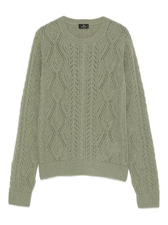 Etro cable-knit sweater - women - Wool - 40 - Green