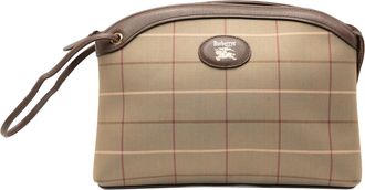 Burberry Pre-owned Womens Vintage Check Canvas Wristlet Clutch - Silver Textile - One Size