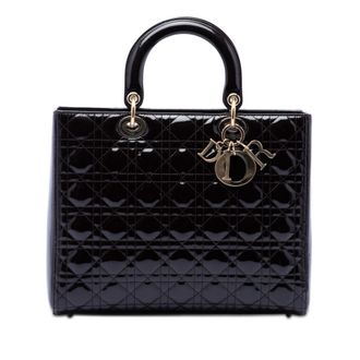 Dior Pre-owned Dior Large Patent Cannage Lady Dior Ladies QYBWDX48EXQOEGZR