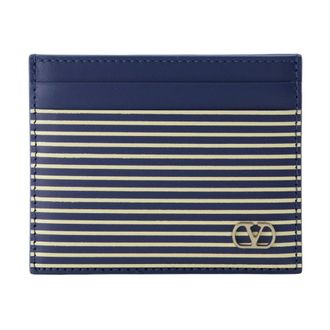 Valentino Garavani Wallets & Cardholders, male, Blue, Size: ONE SIZE Vlogo Striped Cardholder