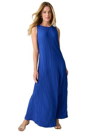 Jessica London Sleeveless Plisse Maxi Dress in Dark Sapphire at Nordstrom, Size 20
