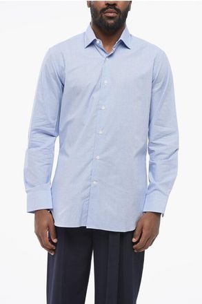 Laboratorio del Carmine Checked Poplin Cotton Shirt with Spread Collar size 43