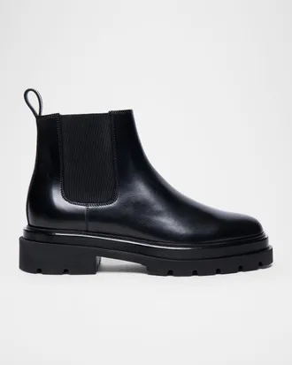 Santoni Forestlow Leather Chelsea Booties