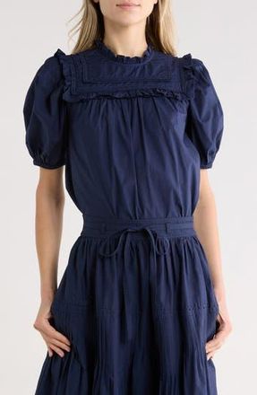 Ulla Johnson Adeline Puff Sleeve Top in Midnight at Nordstrom Rack, Size 00