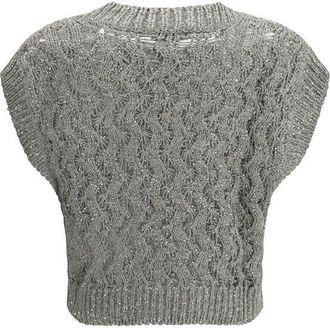 Brunello Cucinelli Womens Bicolor Silk Sweatshirt Clothing