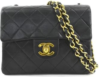 Chanel Pre-owned Leather chanel-bags - Dames - Vintage Schoudertas - Zwart - ONE Size - Leer - Vintage