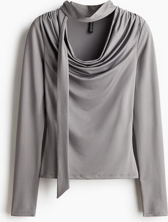 H&M Shirt mit Bindebändern - Grau