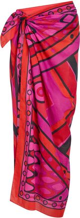 Pucci Printed Cotton Sarong - Pink - One Size