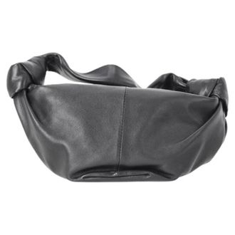 Bottega Veneta Pre-owned Double Knot Teen Schoudertas - Dames - Pre-owned - Zwart - Maat: ONE Size Leer