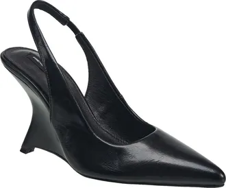 French Connection Shia Slingback Wedge Heel in Black at Nordstrom, Size 10