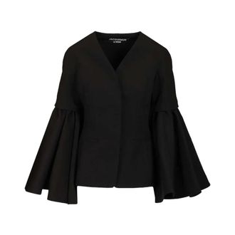 Jacquemus Overhemden, Dames, Zwart, M, Katoen, Paysan Jacket