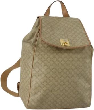 Celine Pre-owned Vintage Rugzak - Dames - Vintage Rugzakken - Beige - ONE Size - Leer - Vintage