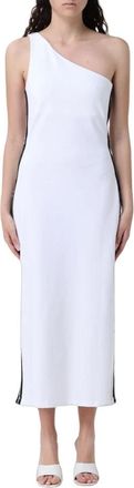 Emporio Armani Logo Series One-Shoulder Midi Jurk - Dames - Jurken - Wit - Maat: M Katoen