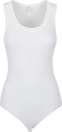 Alaia Mouwloze Ribgebreide Bodysuit - Dames - Bodies - Wit - S - Polyester - Tops