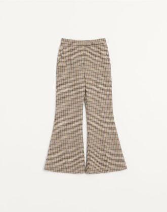 Valentino Pantaloni In Pied De Poule Donna BEIGE 36