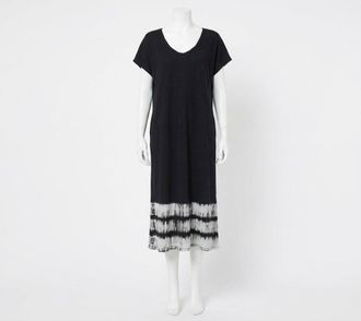 Z Supply Eden Stripe Tie-Dye Dress In Black