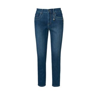Anna Montana Dames, Jeans, Blauw, Maat: M Poliester