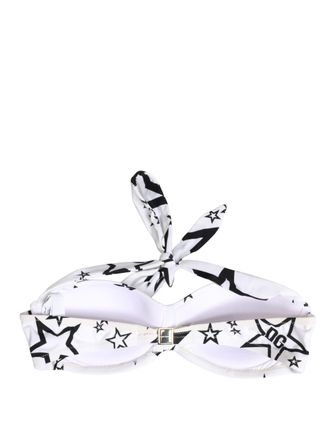 Dolce & Gabbana Womens White Millennials Star Padded Bandeau Underwear Elastane Nylon Clothing