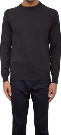 PESERICO Stijlvolle Gebreide Top - Heren - Ronde hals truien - Zwart - XL - Wol - Truien & Vesten