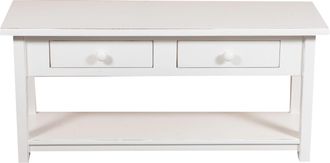 Biscottini International Biscottini - Mueble Porta Tv Estilo Country De Madera Maciza De Tilo Acabado Con Efecto Blanco Envejecido 110 X40x50 Cm