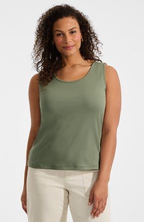 Lands End Cotton Tank Top in Sage at Nordstrom, Size 3X