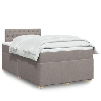 vidaXL Vidaxl - Cama Box Spring Con Colch&oacute;n Tela Gris Taupe 120x200 Cm