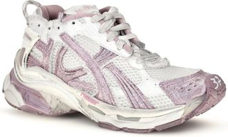 Balenciaga Womens Runner Glitter Sneakers White - Lilac Pink