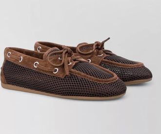 Miu Miu mesh and suede loafers
