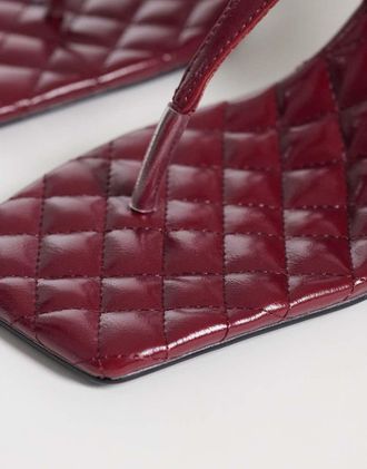 JW PEI Hannah - Sabot infradito trapuntati bordeaux con tacco-Rosso