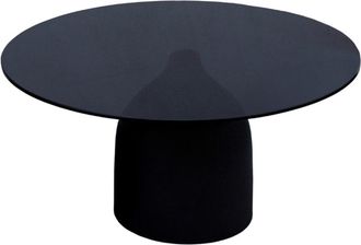 Moloo Mesa de centro D70 cm cristal negro y acero lacado