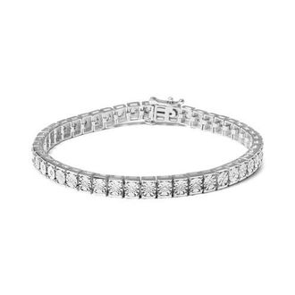 House of Brilliance Silver 1/10 Cttw Diamond 7.25 Link Bracelet in White at Nordstrom