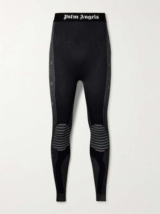 Palm Angels Mens Monogram Baselayer Ski Bottoms Black - Size Small/Medium