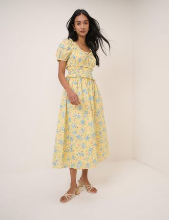 Nobody's Child Butter Yellow Floral Ariel Midi Dress