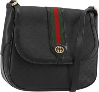 Gucci Pre-owned Vintage Micro Small GG Shoulder Bag - Dames - Vintage Schoudertas - Zwart - ONE Size - Leer - Vintage