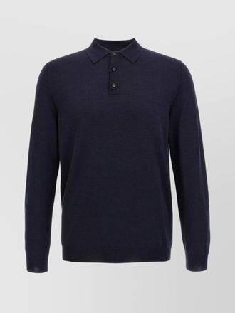 Zanone wool polo shirt collar cuffs hem