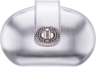 Nina Agatha Frame Clutch in Silver at Nordstrom